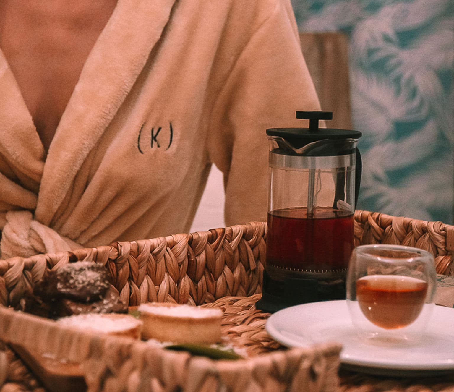 Café da manhã servido na villa